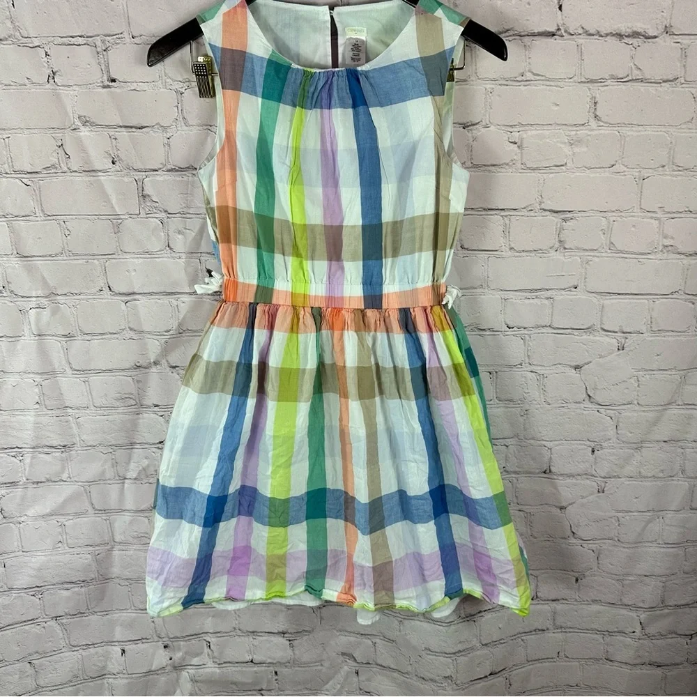 Crewcuts Multicolor Plaid j. crew Kids 14 cotton sleeveless Dress spring easter